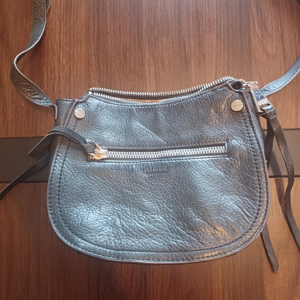 Aimee Kestenberg Black Crossbody Bag with Textured Leather